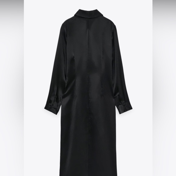 Zara Black Satin Midi Dress - Picture 4 of 5